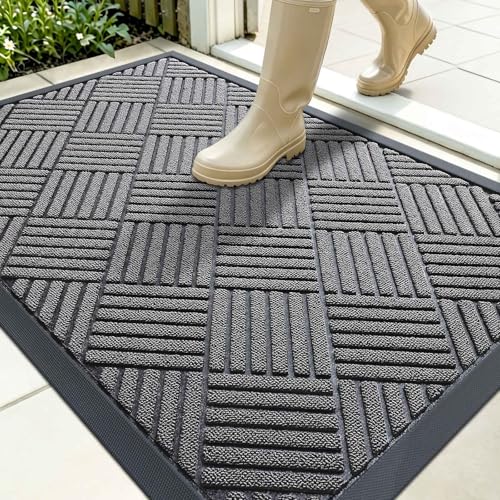 Image of OLANLY Front Door Mat Outside Entrance 35x23, Waterproof Heavy-Duty Doormat