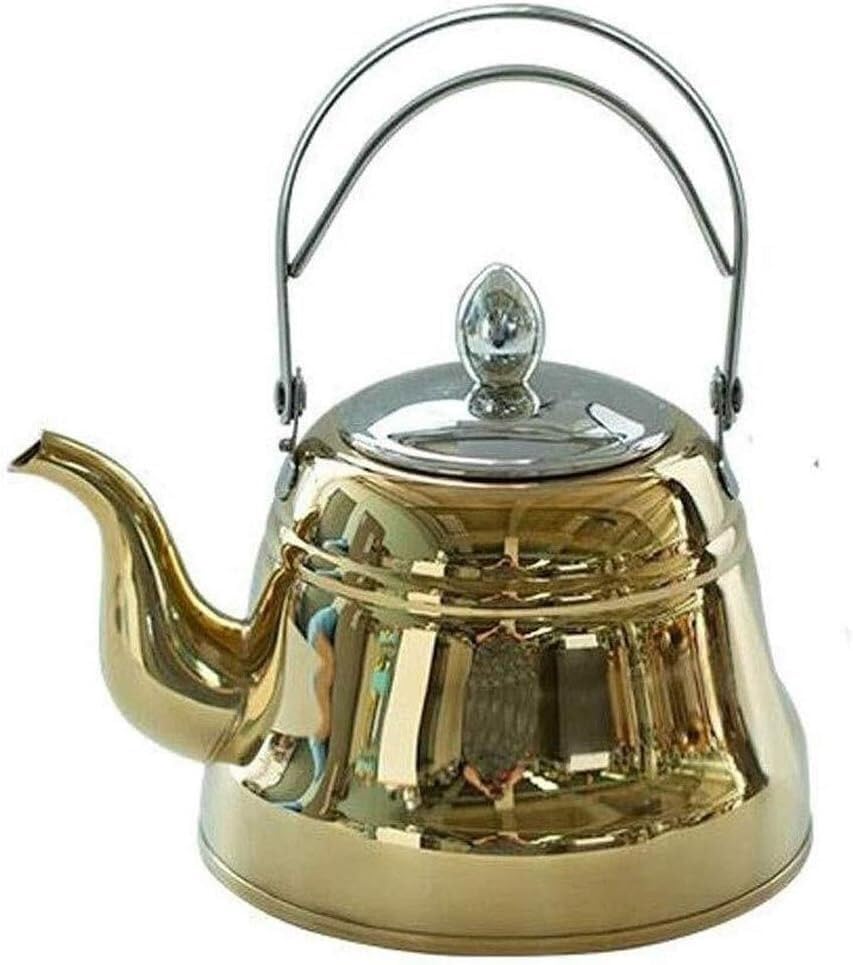 Bouilloire électrique à gaz sifflante inox gold avec passoire infuseur intégrée