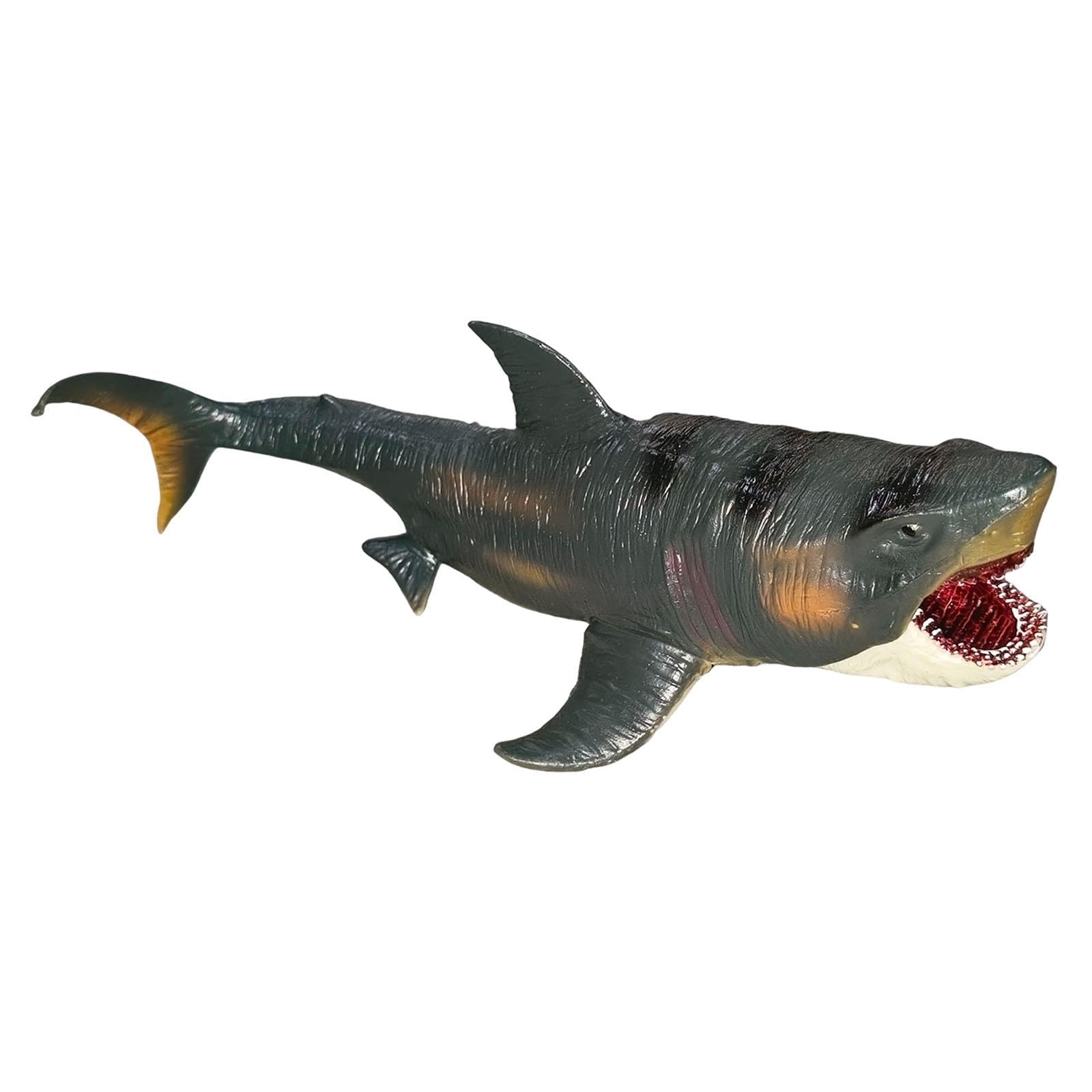 Painted Shark Figure Megalodon Model Animal for Early Learning Toy Boys Kids