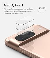 Vista 9 de Ringke Cristal de cámara [protección multicapa] compatible con Google Pixel 8 protector de lente de cámara, cubierta de vidrio templado, paquete de 3