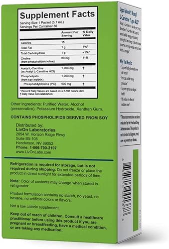 Miniatura 2 de Lypo-Spheric Acetil L-Carnitina – 1,000 mg de acetil L-carnitina y fosfolípidos esenciales por paquete – Liposoma encapsulado para una máxima
