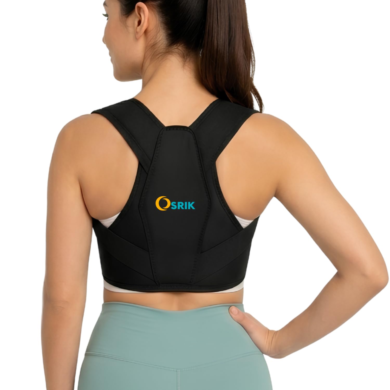 Posture Corrector for Women and Men, Adjustable Upper Back Brace, Breathable Back Support straightener, Providing Pain Relief from Neck, Shoulder, Clavicle, Back Belt (Free Size) Non toxic (Back Posture 1)-image-46