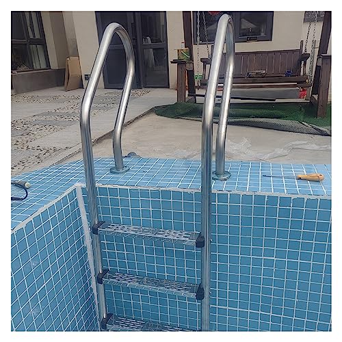 Escalera para piscina de acero inoxidable 2/3 peldaños antideslizante miniatura 1