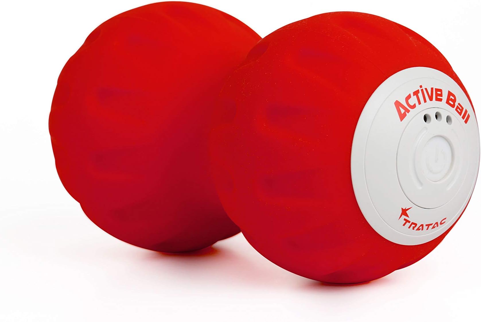 TRATAC Vibration Massage Ball- Trigger Point Release Vibrating Ball with Foam Roller- Portable Handheld Peanut Ball for Muscle Recovery, Pain Release 3-Levels (Red)