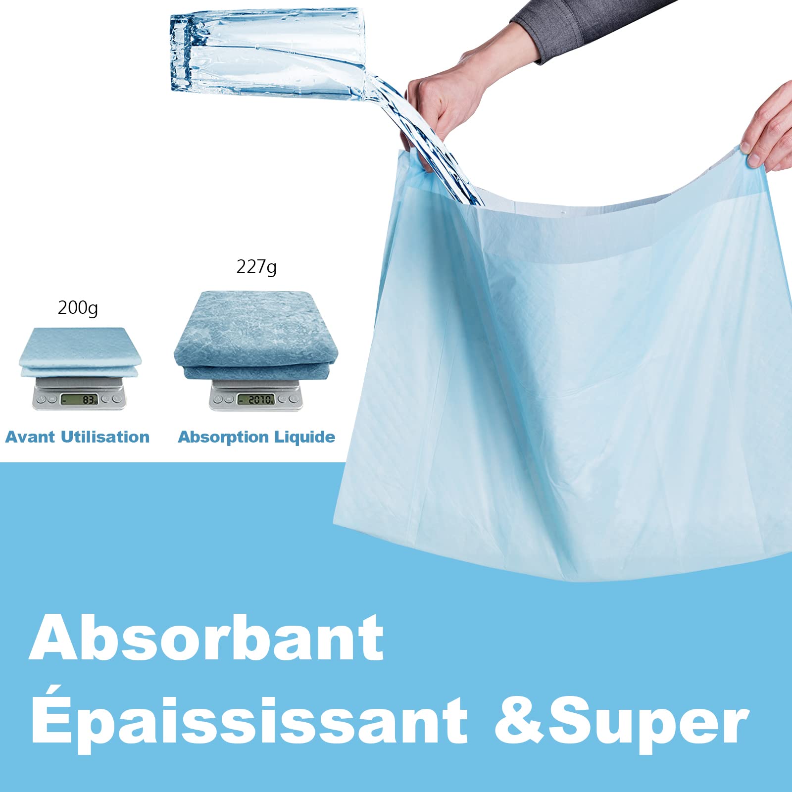 GOPLUS Lot de 150 Alaise pour Chien Jetable 60x90 CM Tapis Éducateur avec Surface Absorbant 5 Couches Anti-Fuite Imperméable