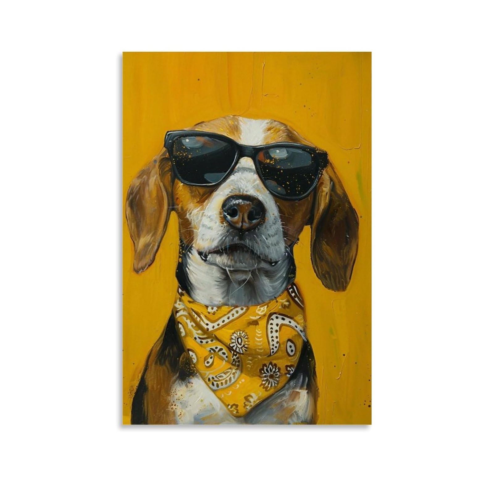 HUERYRYHY Sunglasses Dalmatian 01 Poster Wall Art Canvas Vintage Aesthetic Painting Decor for Rooms 24x36inch Unframe-style