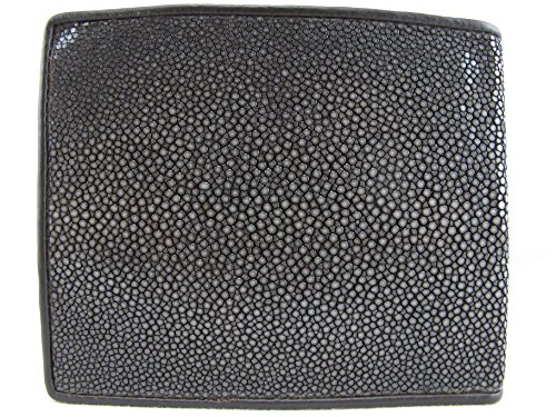 Genuine Polished Stingray Shagreen Skin Leather Bifold Wallet (Brown)3