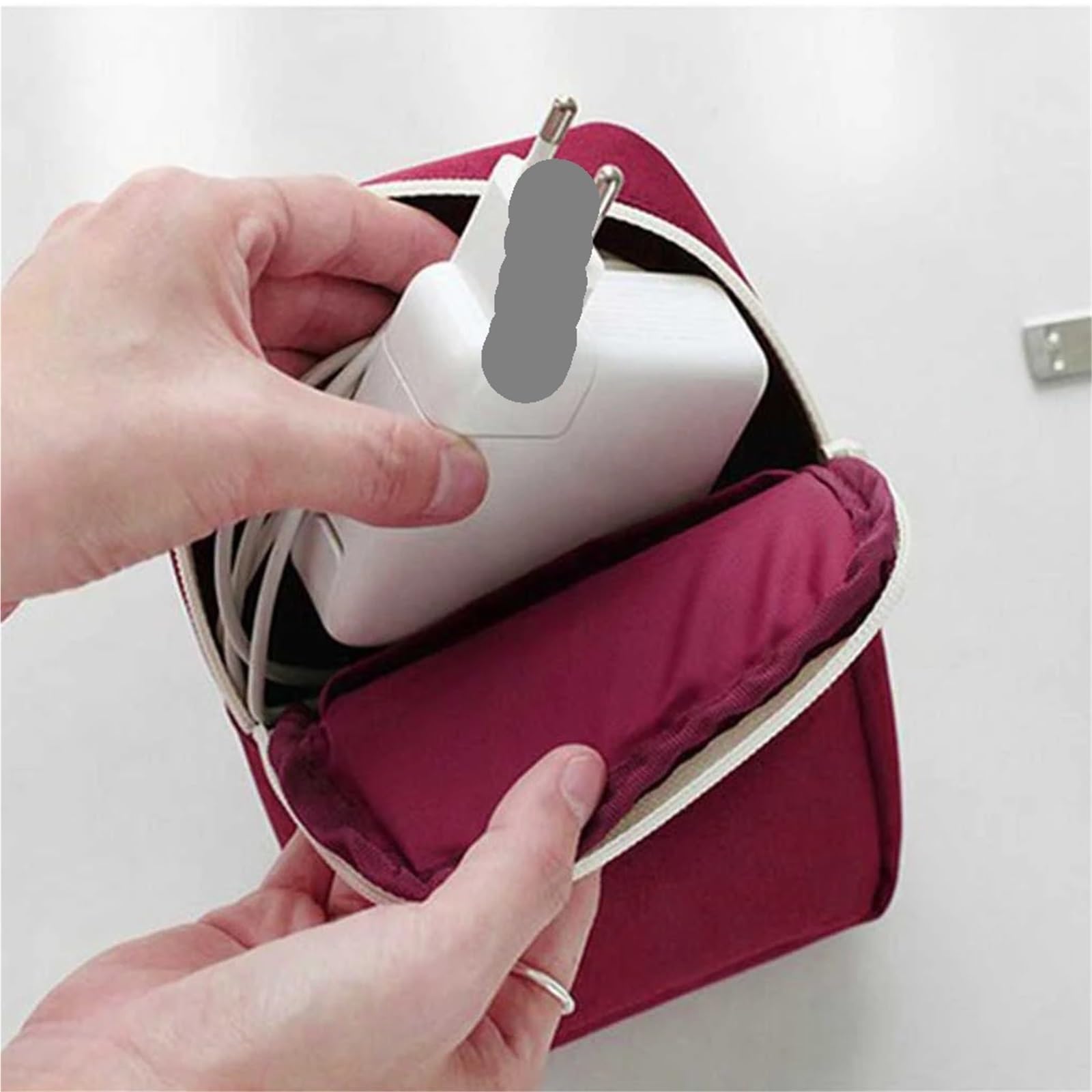 Borsa Organizer Per Cavi Borsa For Organizer Gadget Da Viaggio 2 Pezzi Cavo Digitale Portatile Accessori Elettronica Custodia Trasporto USB Power Bank(Dark grey)