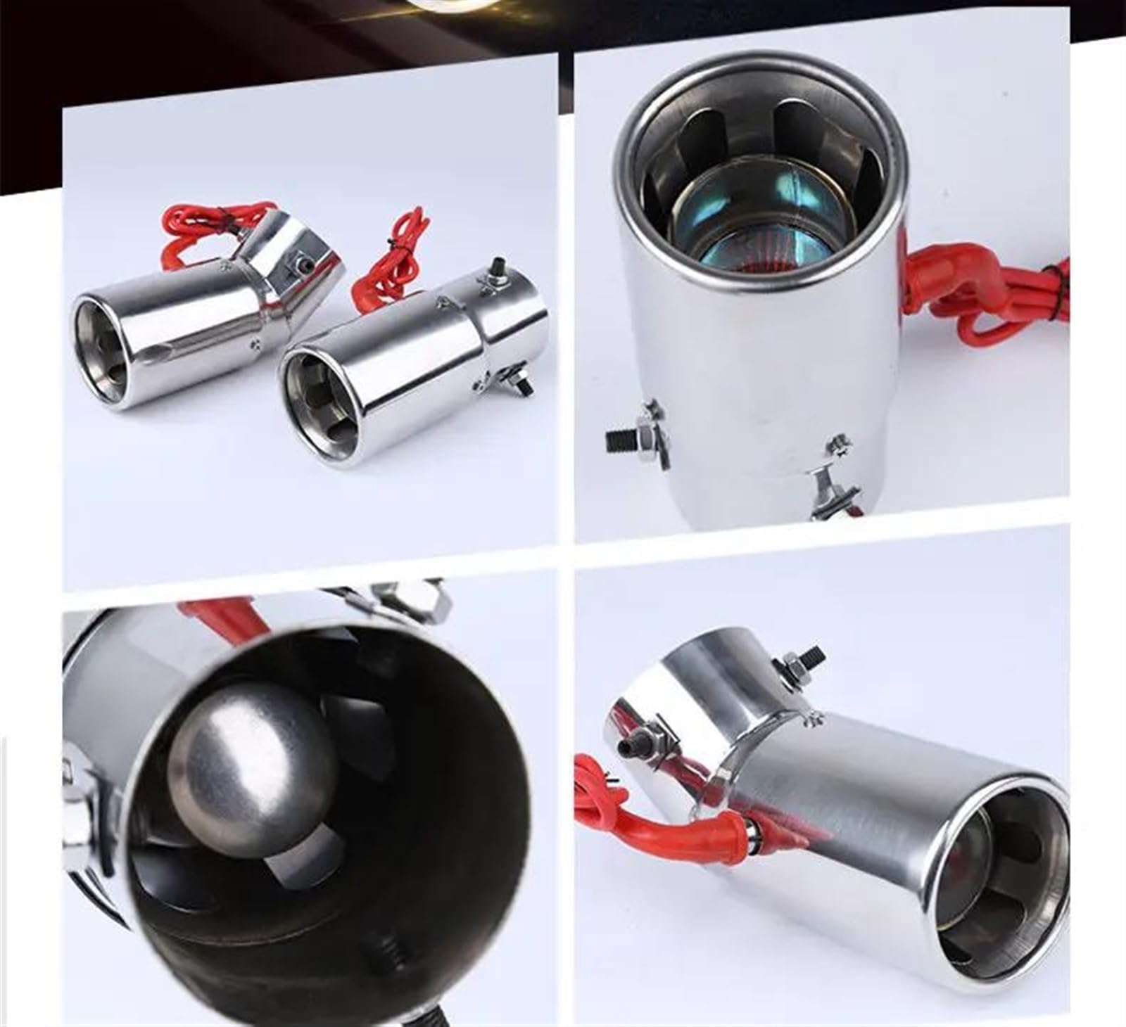 Scarico Auto Marmitta Universale 2.25 /2.5 In Acciaio Inox Silenziatore Di Scarico Risonatore Tubo Di Coda Silenziatore Auto Marmitta Tubo Di Scarico Terminale Di Scarico(Colore:63mm