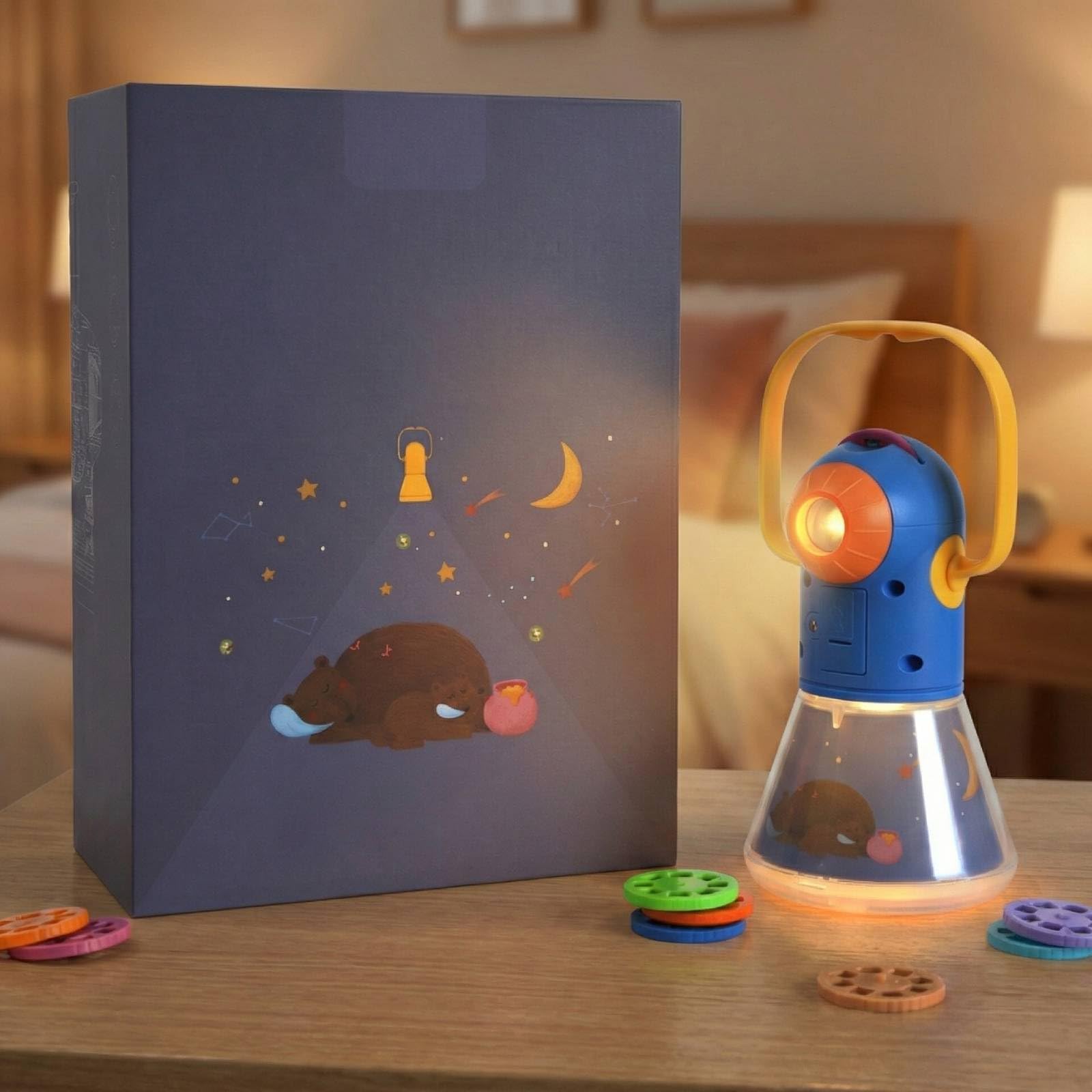 Lámpara de Proyección Multifuncional, Proyector de Historias y Cielo Estrellado, Luz Ambiental y de Sueño Portátil para Dormitorio Regalos