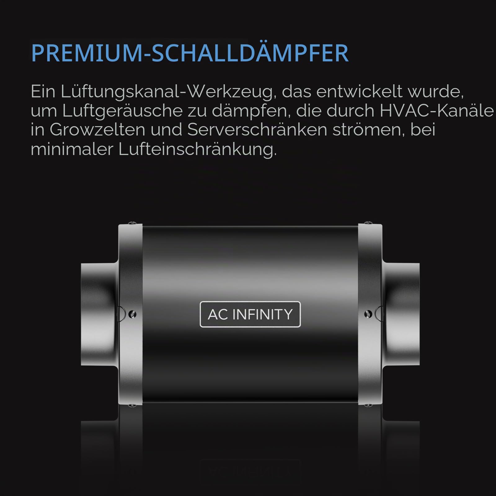 AC Infinity Rohrschalldämpfer 150 mm – für Inline-Lüfter und Lüftungssysteme in Growzelten und Hydrokultur-Anlagen