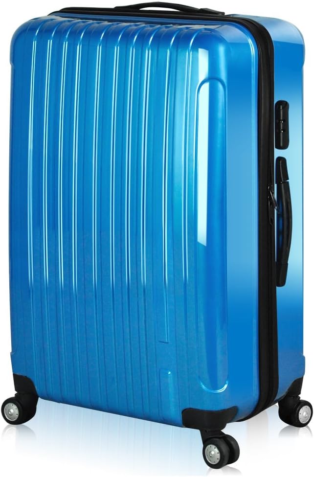 Popamazing Hard Shell PC 4 Wheel Rolling Suitcase Super