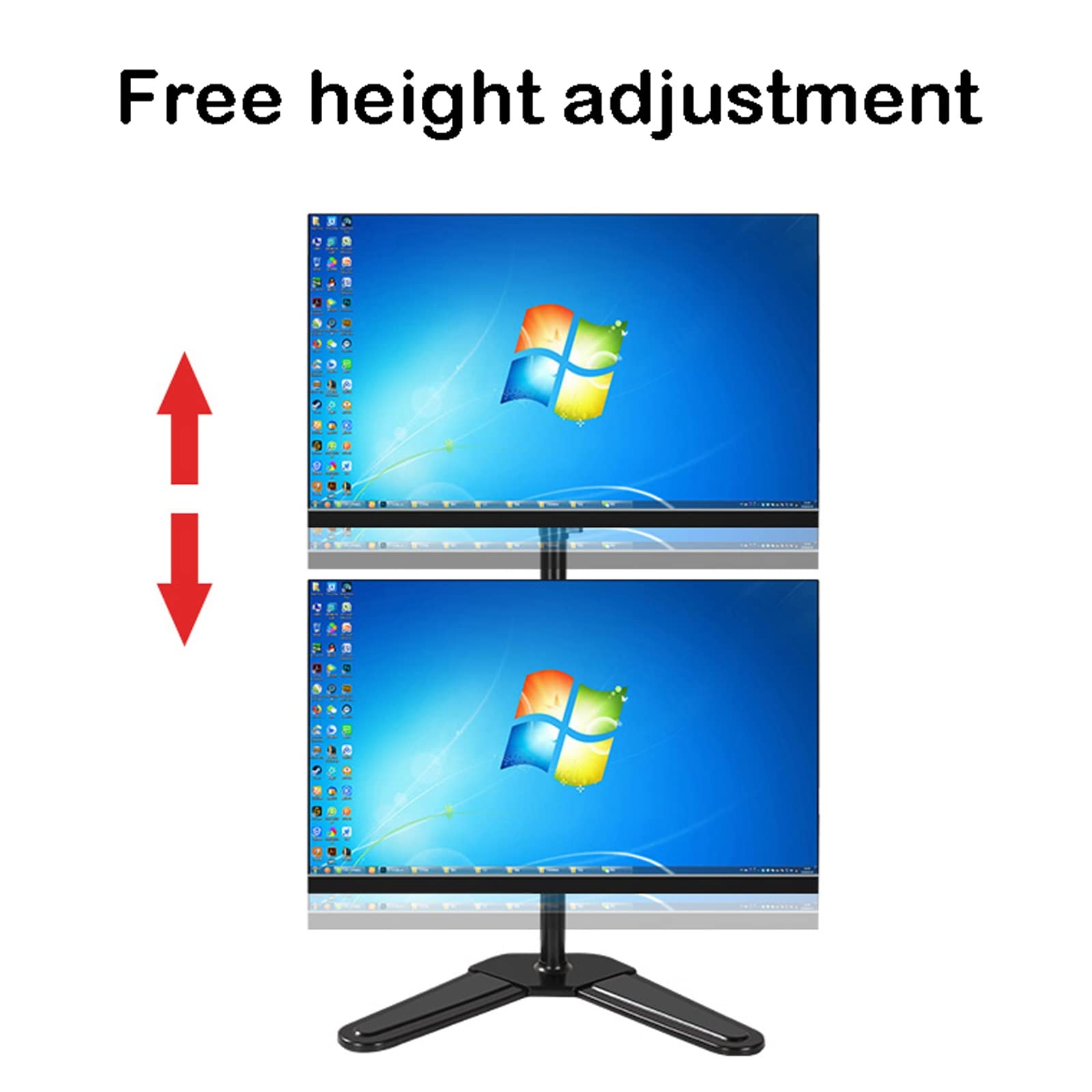 Supporto Doppio per Monitor, Supporto da Scrivania Autoportante per 2 Schermi Fino A 32 Pollici, con Altezza Regolabile, Girevole, Inclinabile E Ruotabile.