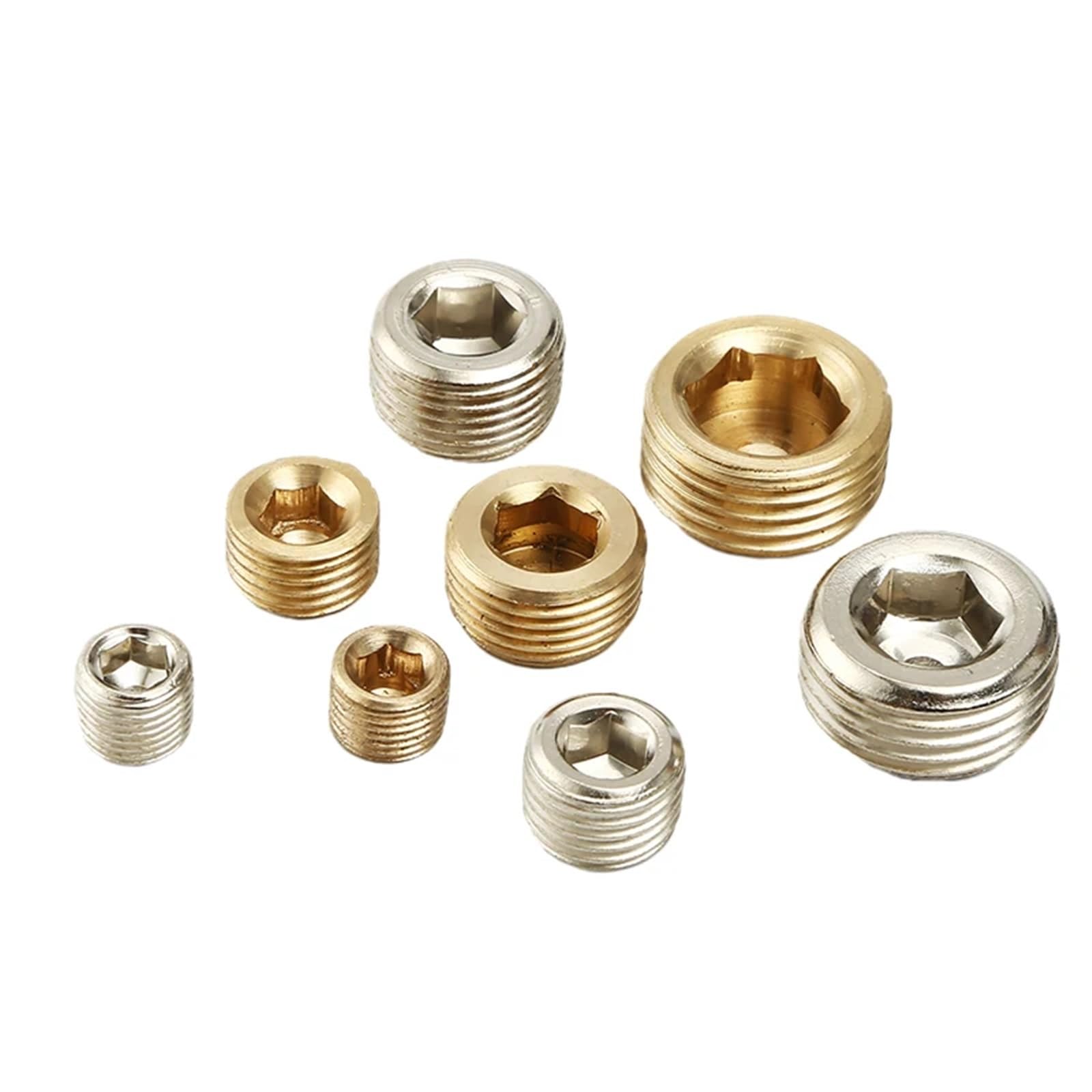 10 sztuk/partia M5 1/8 1/4" 3/8" 1/2" 304 stal szlachetna mosiądz niklowane żelazo sześciokątne pneumatyczne nasadka do powietrza (ron, 1 cala)