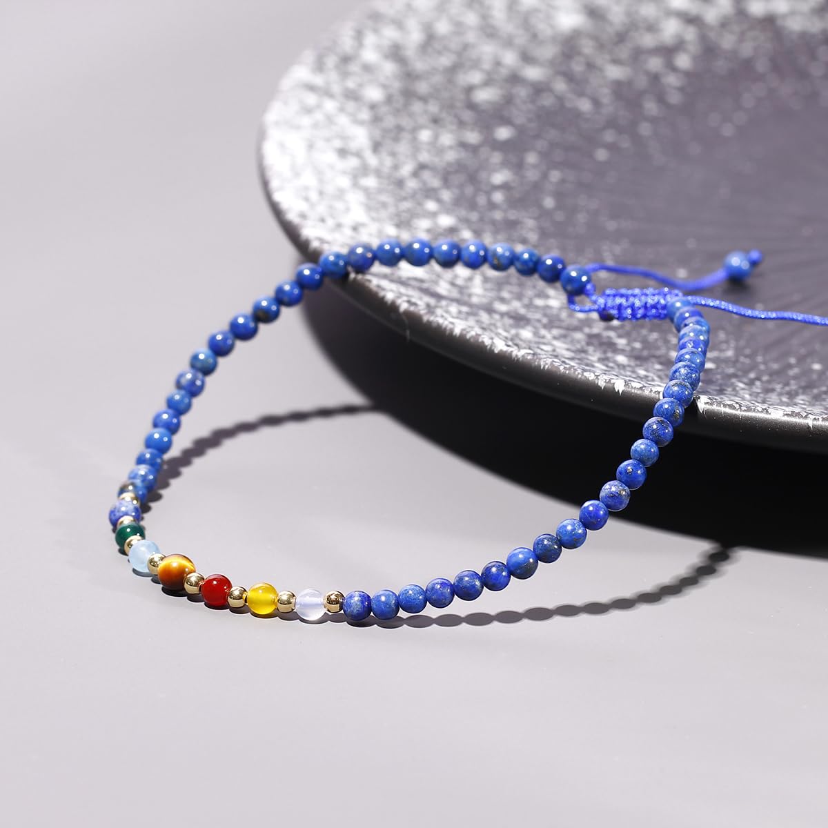 Tobilleras de 7 chakras para mujer, cristales curativos para pies de playa, piedra de lava, difusor de aceites esenciales, piedra de preocupación, equilibrio de energía, meditación, regalos de 3