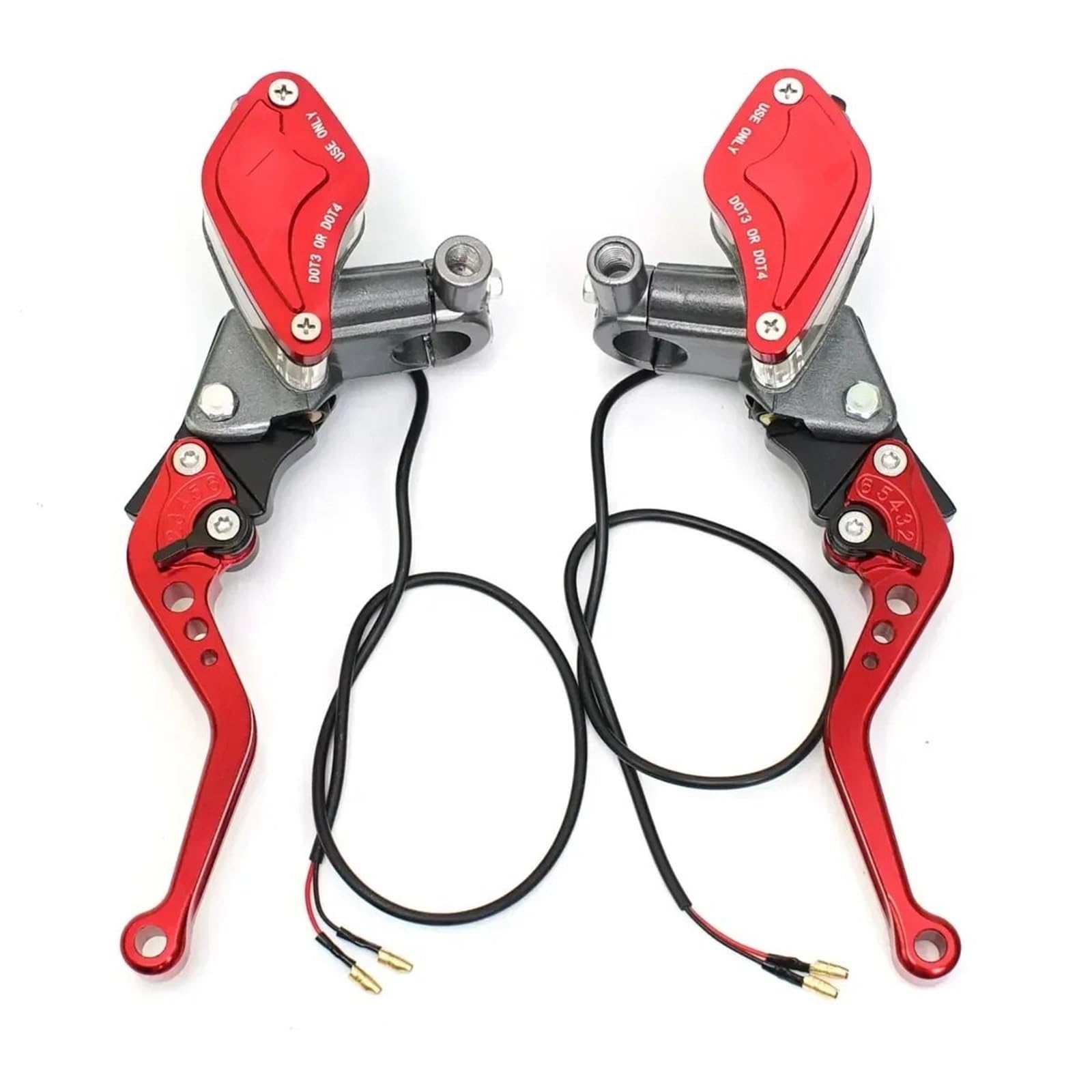 PMAGSYQ Forward Brake Pump Brake Pump Universal Motorcycle Hydraulic Clutch Lever Brake Master Cylinder Pumpfit Fit for Street Pit Bike Motocross Moped Dirt(Red one Pair)