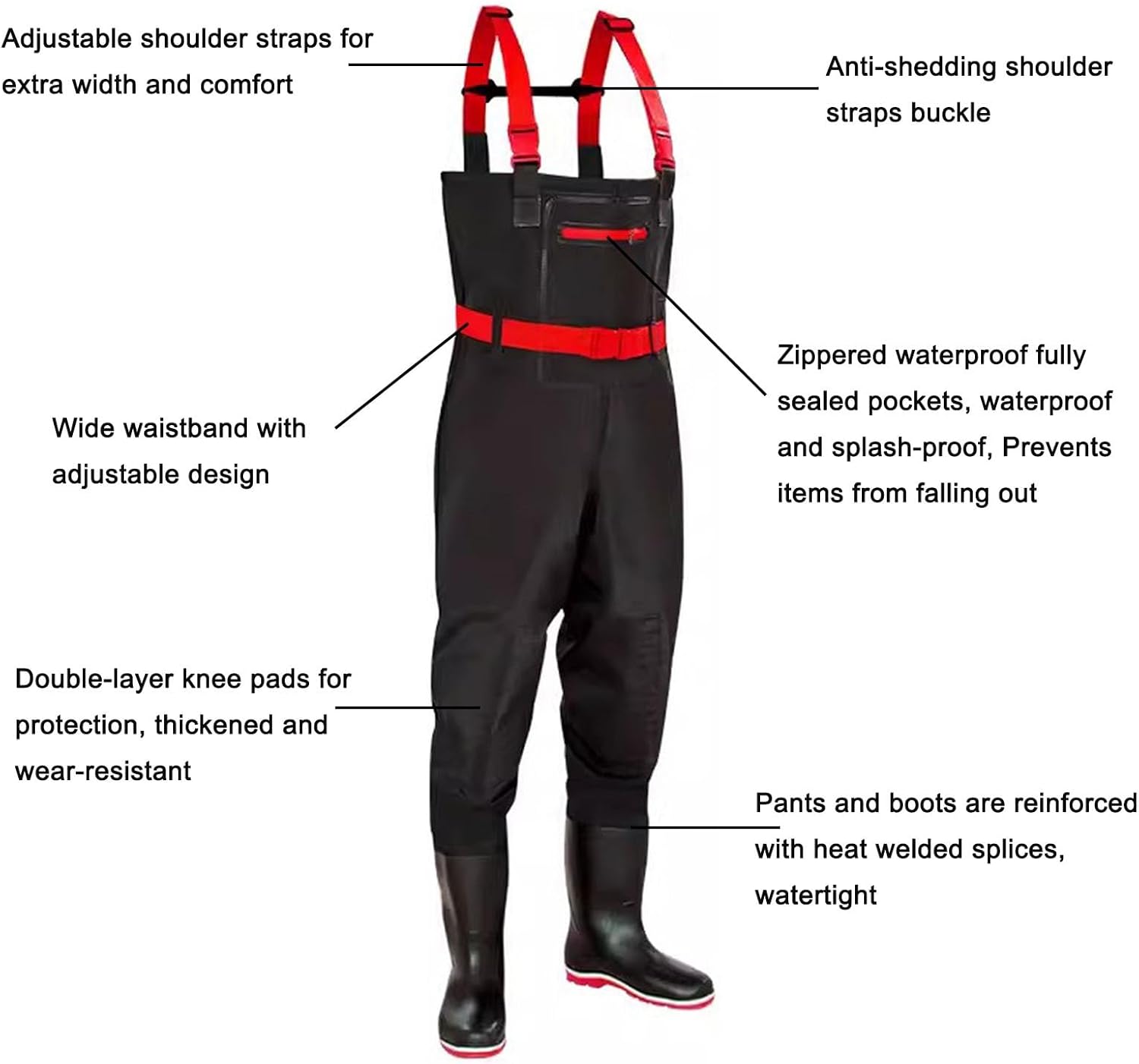 Waders Lightweight PVC Waterproof Fishing Waders for Men and Women, Chest Wading Boots for Outdoor Work Hunting