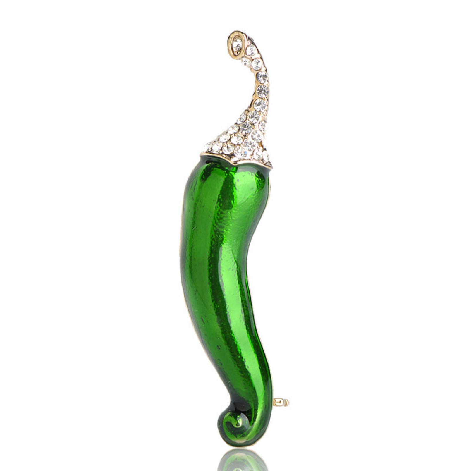 BAJIE broche Levendige Groene Peper Broche Chili Groente Broche Dames Meisje Pak Jurk Accessoires Gouden Pin Enamel Sieraden