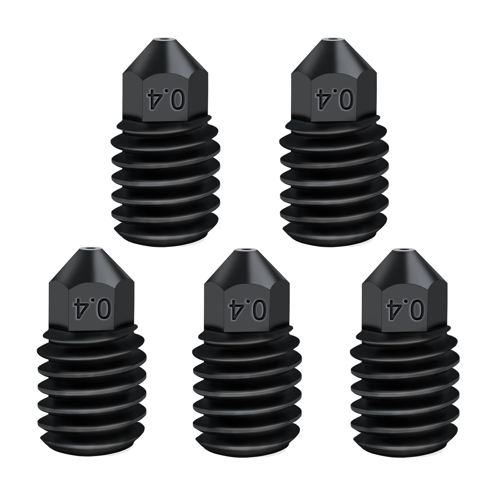IdeaFormer 5 szt. 0,4 mm dysza ze stali hartowanej do drukarki 3D do Bambulab P1P P1S X1 X1 X1E, dysza ze stali hartowanej do laboratorium Bambu