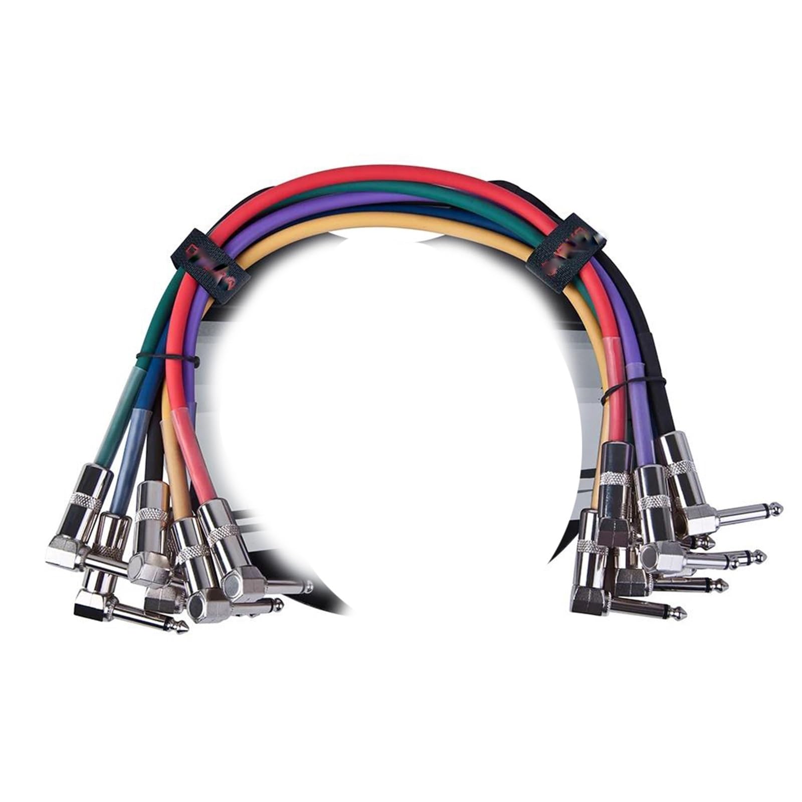 Akustikgitarrenkabel 6 Teile/satz 0.35 M Gitarreneffektpedalkabel Geräuscharmer Rechtwinkliger Stecker