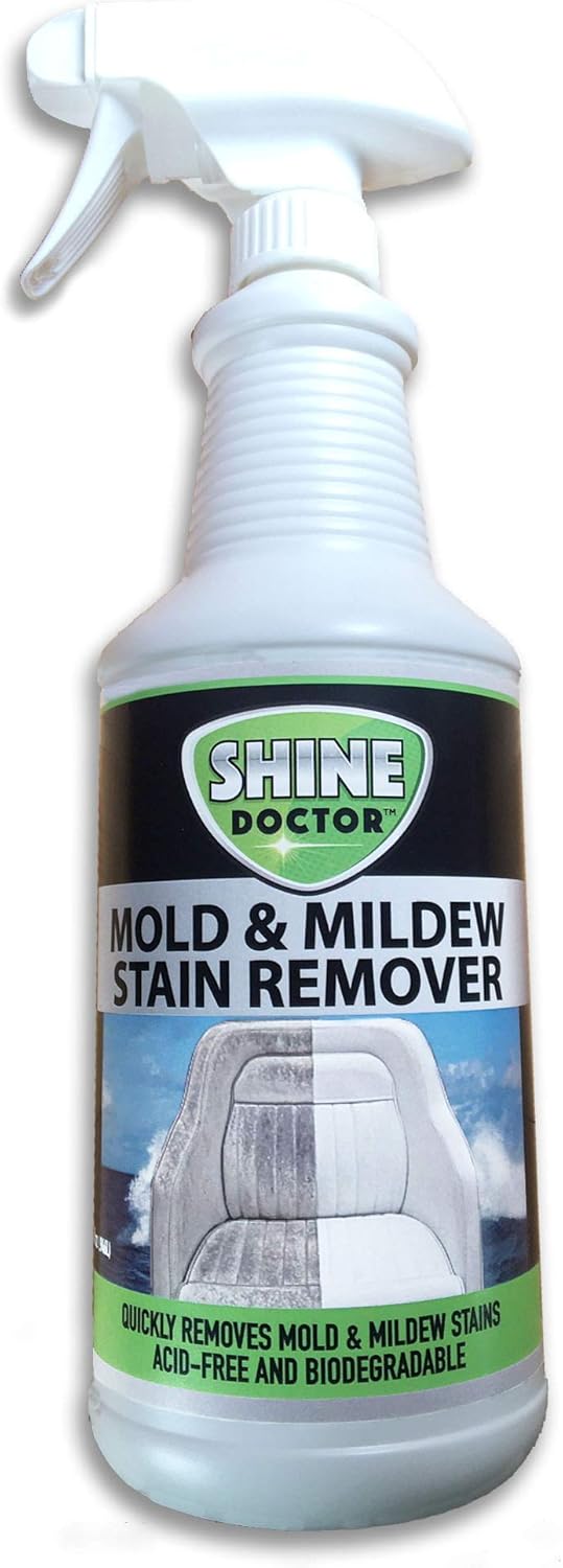 Shine Doctor Mold & Mildew Stain Remover 32 oz. Quickly Removes Mold & Mildew Stains without heavy scrubbing. Biodegradable & Environmentally Friendly! : Health & Household