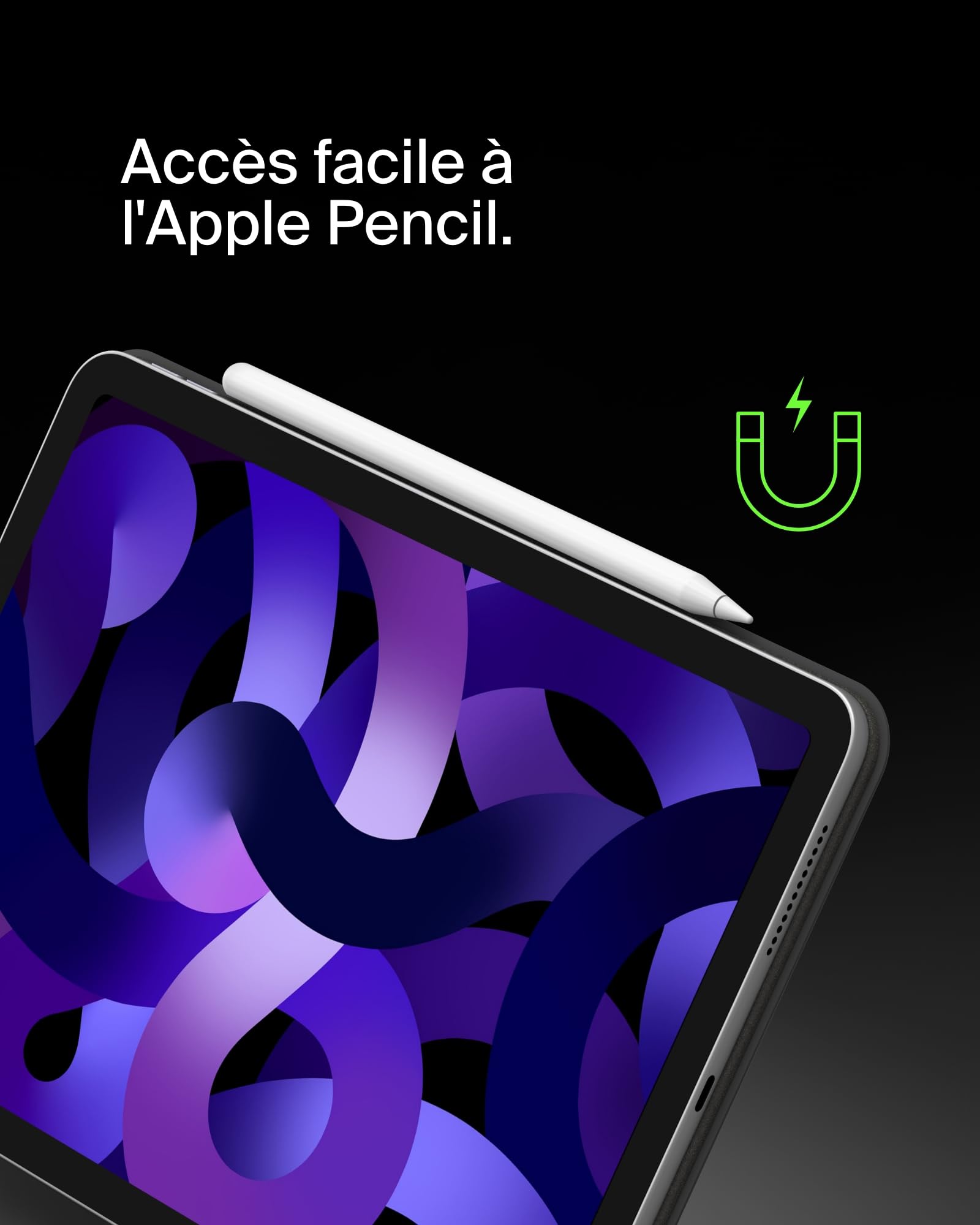Belkin Pro Coque Clavier iPad avec support magnétique, touches Bluetooth rétroéclairées, gestes trackpad, support Apple Pencil, AZERTY, touches multimédia, pour iPad Air 11” M3/M4 et Pro 11”
