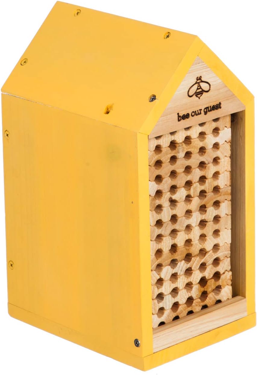 Evergreen Garden Bee Habitat with Trays - 5 x 6 x 10 Inches, Eco Friendly Insect Habitat for Outdoor Garden or Yard