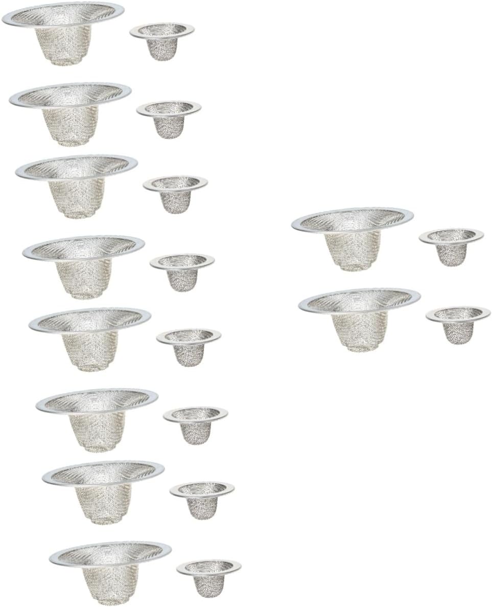 Gadpiparty 20pcs Stainless Steel Bathtub Drain Hair Catcher Premium Mesh Filter for Preventing Clogs Bathroom Tub Accessories Suitable for Home and Toilet Drainage