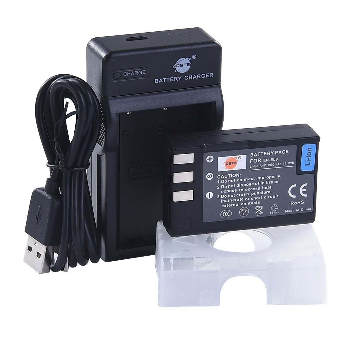 DSTE en-EL9 Li-ION Batterie (2-Pack) et Chargeur USB Compatible pour Nikon D40 D40x D60 D3000 D5000