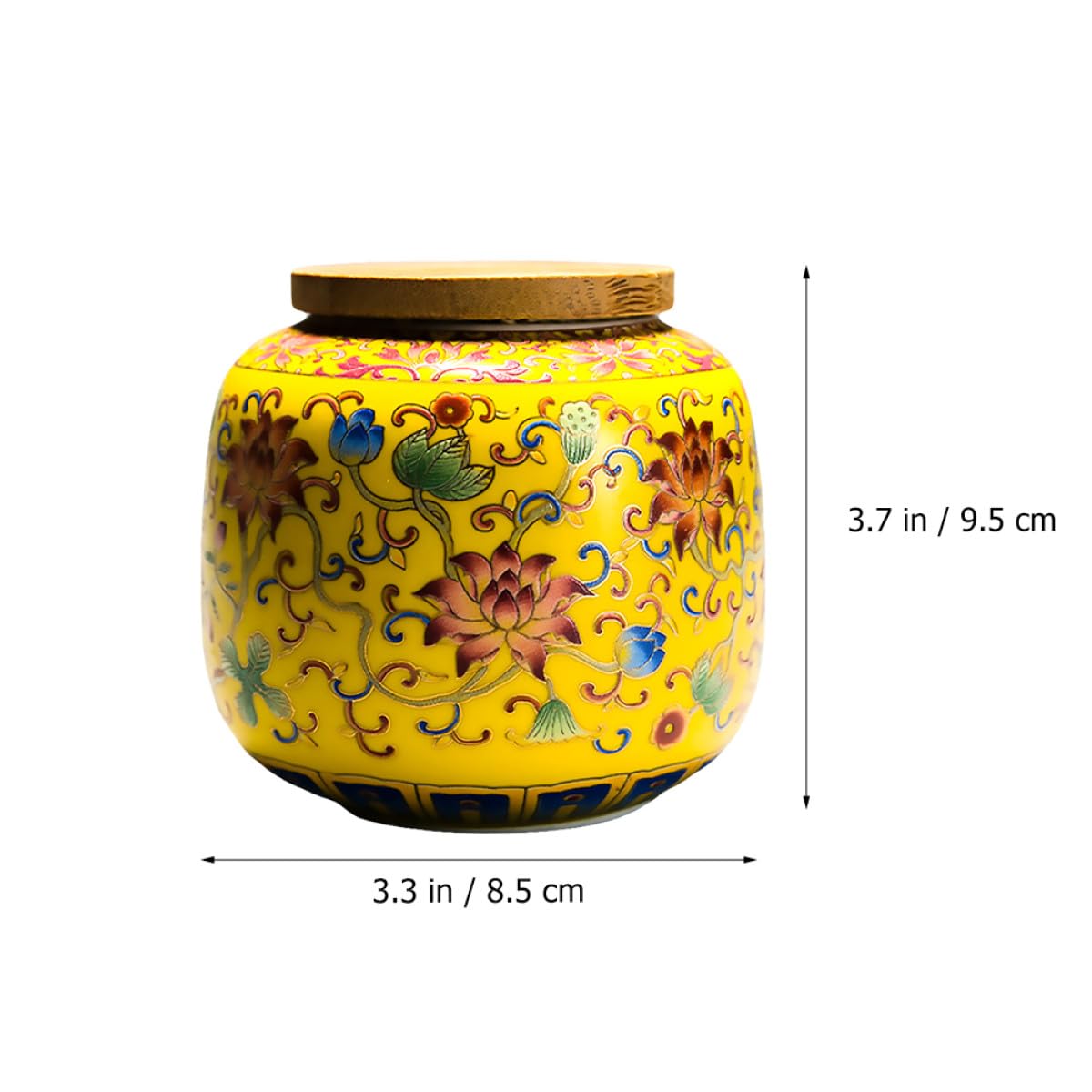 Tarro de Cerámica Tapa de Madera 400 Ml para Almacenamiento Hermético de Té Suelto, Adecuado para Conservar Infusiones y Decoración en Cocina