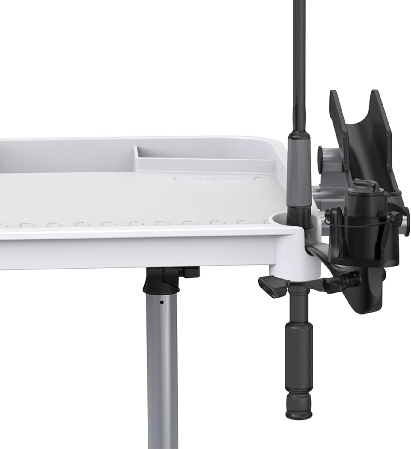 SEAFLO Bait Cutting Board Table (18.25” by 14.75” Surface) with Two Rod Holders, Fish Cleaning Fillet Station for Boat with Mount Plier Storage and Knife Slot with Built-In Measuring Ruler (Small)