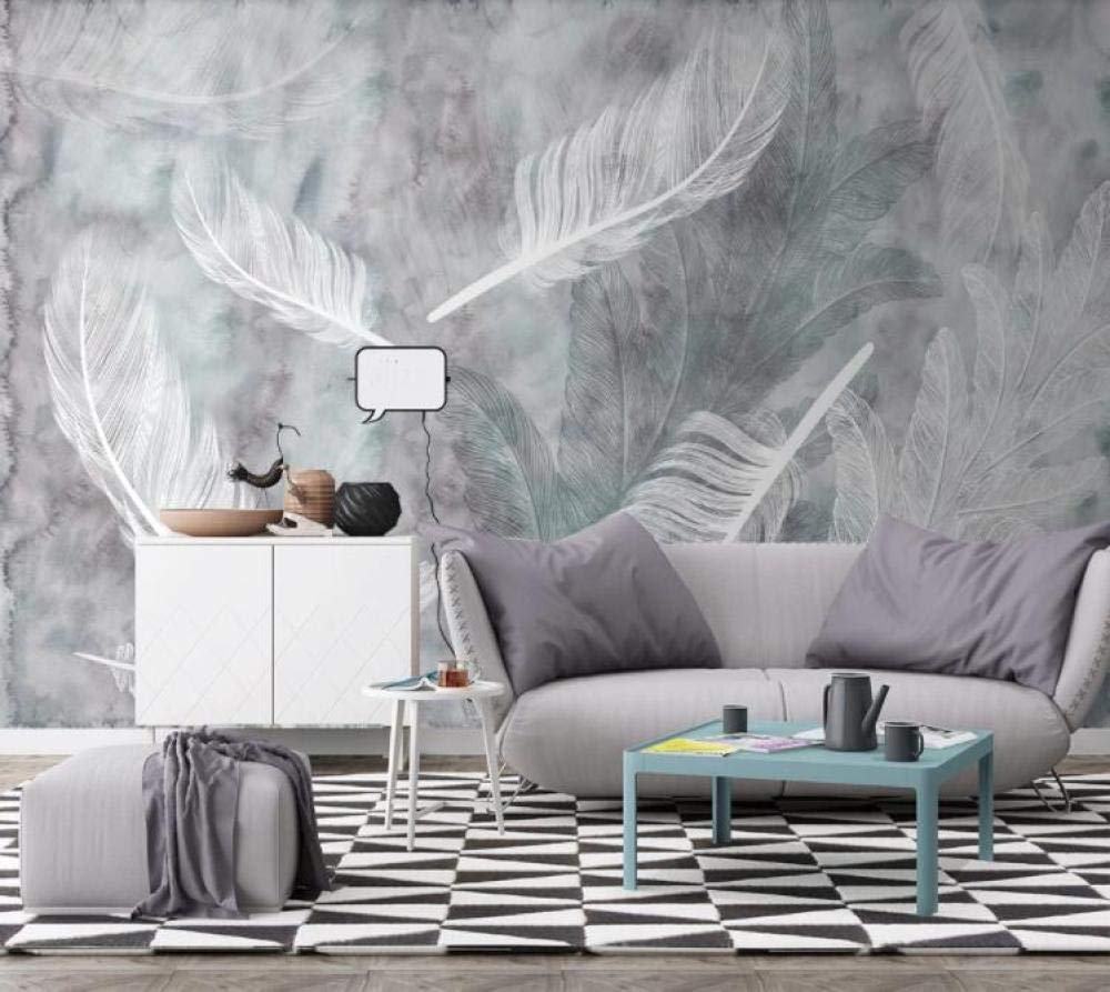 Papier peint photo 3D art abstrait plume salon 350x245 cm
