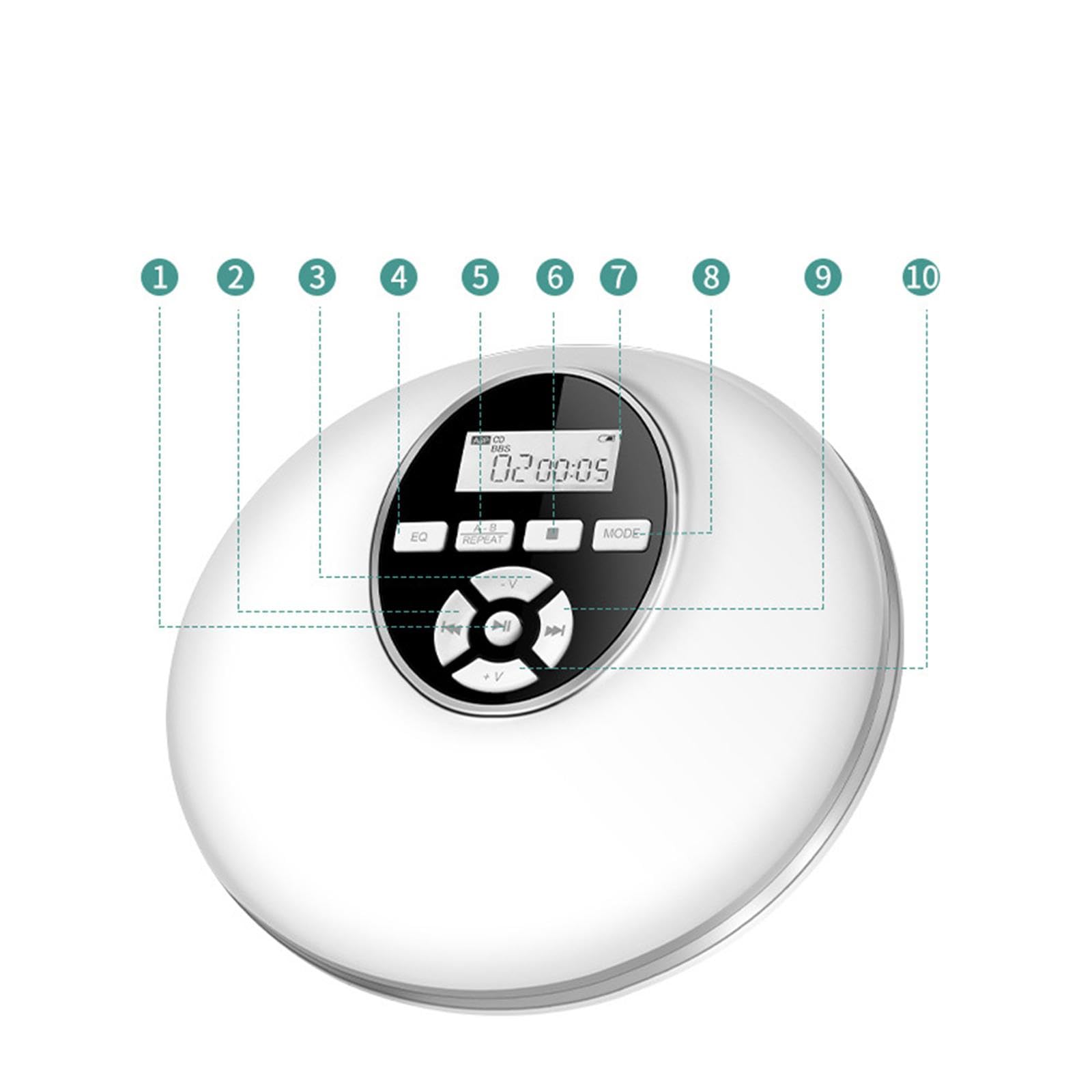 Multifunction Portable CD Player Lightweight Stereo for Running Car White Consumer Electronics | Portable Audio & Headphones | Personal CD Players