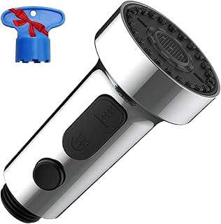 Repuesto Alcachofa de Ducha para Extraible Grifo Cocina, 3 Modos Chorro Cabezal Grifo Cocina Fregadero Recambio, Recambio Aireador de Lavabo, Reemplazo para Grifo de Ducha Perlatores Extraíble G1/2"