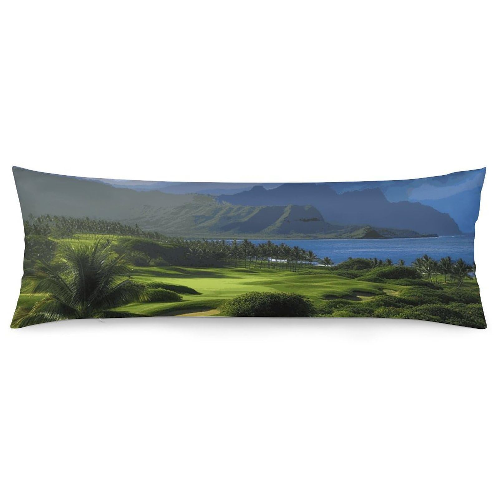 2 Pack Pillow Cases for Hair and Skin, Soft Breathable Pillow Case Covers with Hidden Zipper, Scenic Hawaii Golf Tropical Pillowcase 20"x54" Pillow Covers for Sleeping Gift