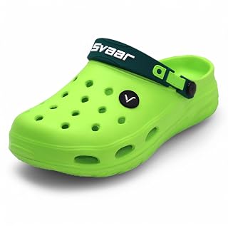 SVAAR Mens Ultra-Soft Lightweight Clogs || Breathable & Waterproof Slip-On Sandals with Adjustable Back Strap for All-Day Comfort Neon Green