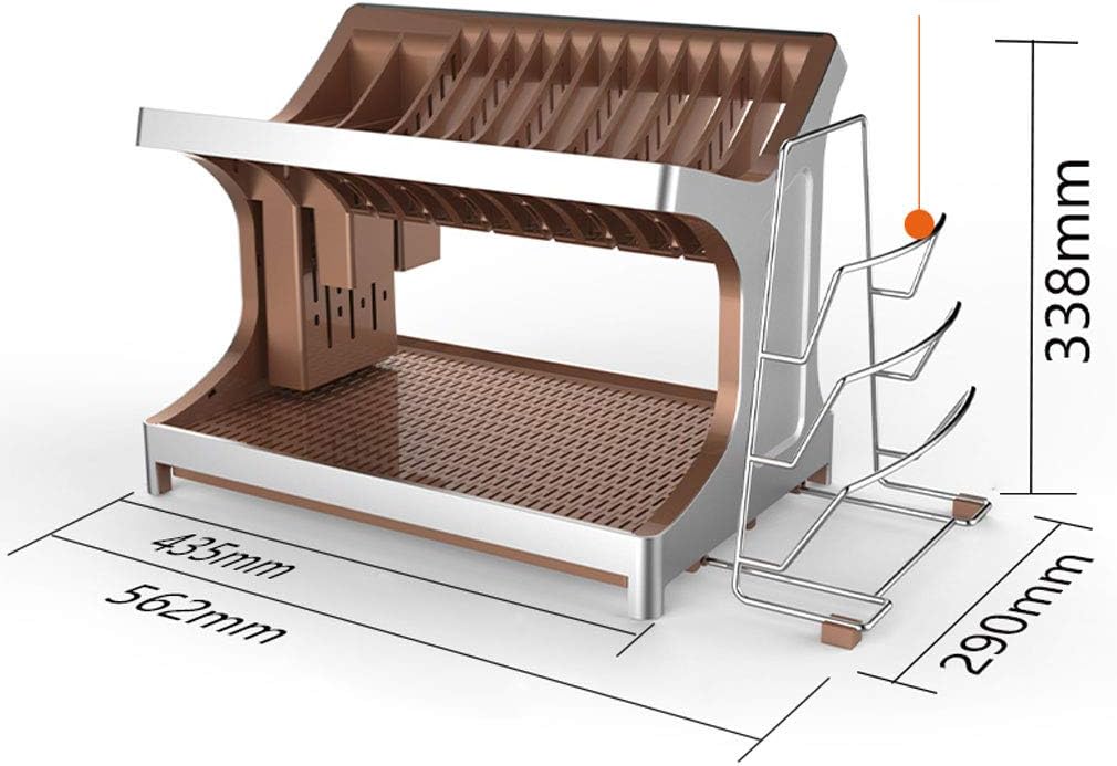 Dish Rack Storage Dish Rack Chopsticks Knife Multi-Function Kitchen Countertop Rack 2 Layer Dish Rack Drain Rack V