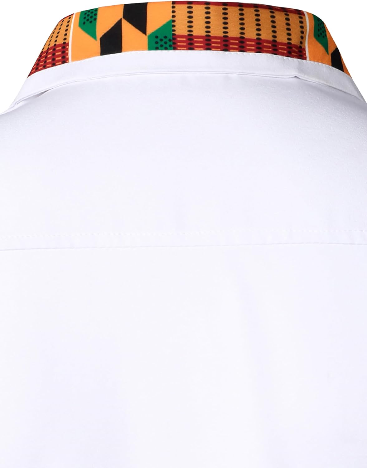 ZEROYAA Men's African Printed Patchwork Design Short Sleeve Button up Shirt - Image 6