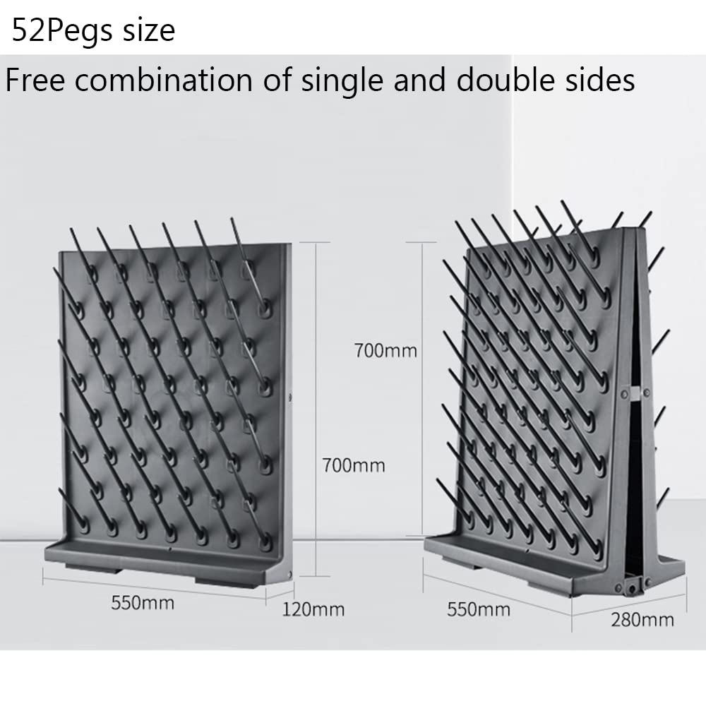 Estante de Secado de Laboratorio con Clavijas Desmontables para cristalería, Estante de Secado de Escritorio o de Pared, Equipo de Limpieza Gris