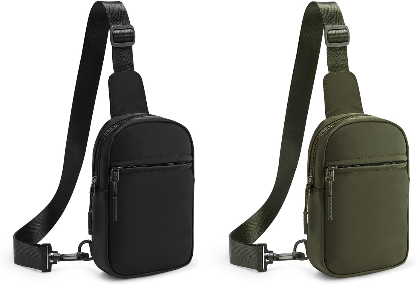 CHOLISS [Black+Green] Small Sling Bag for Women and Men, Crossbody Bags Trendy with Extended Strap, Lightweight Chest Bag