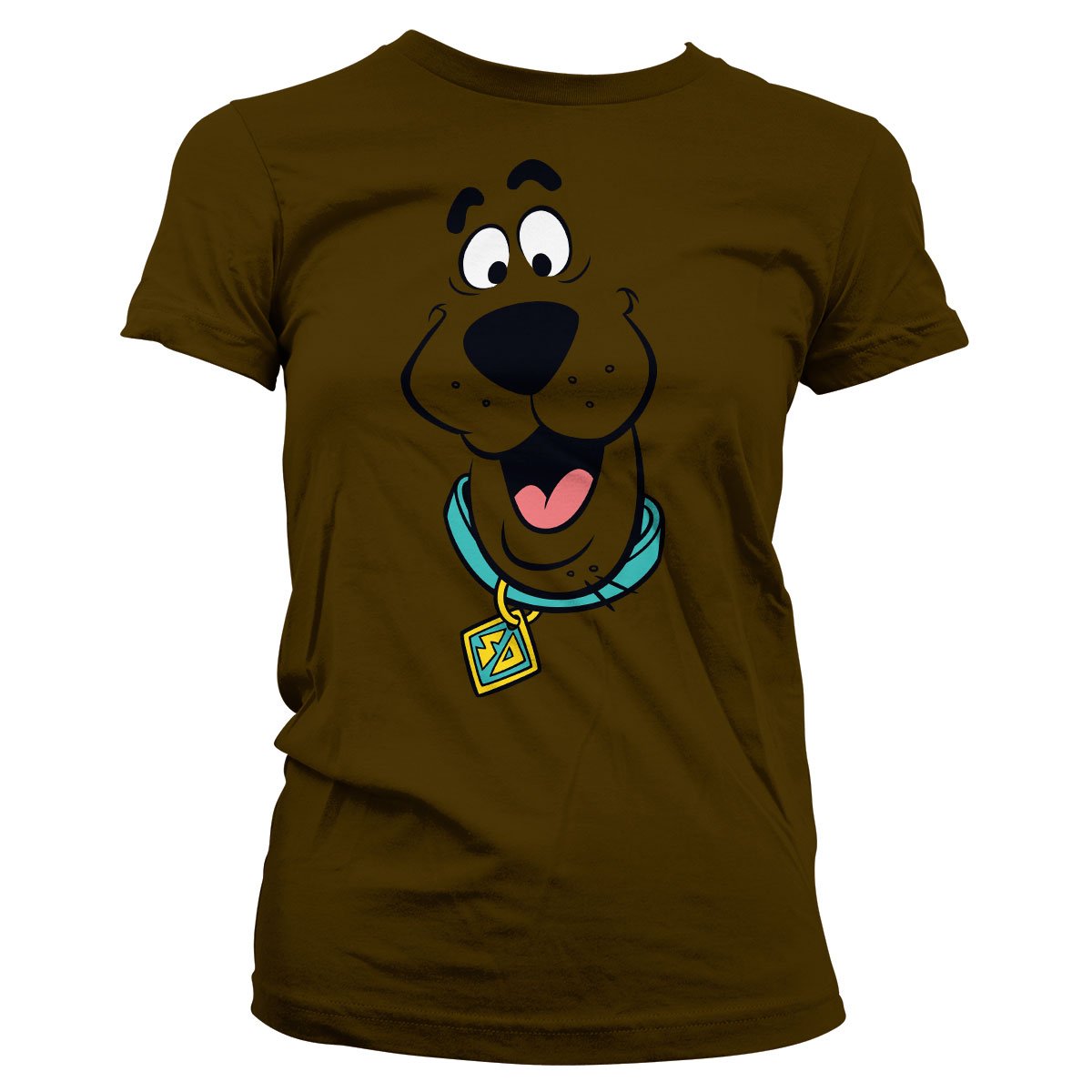 Scooby-Doo! Women's Brown Scooby Doo Officially Licensed Face T-Shirt (Brown), Large