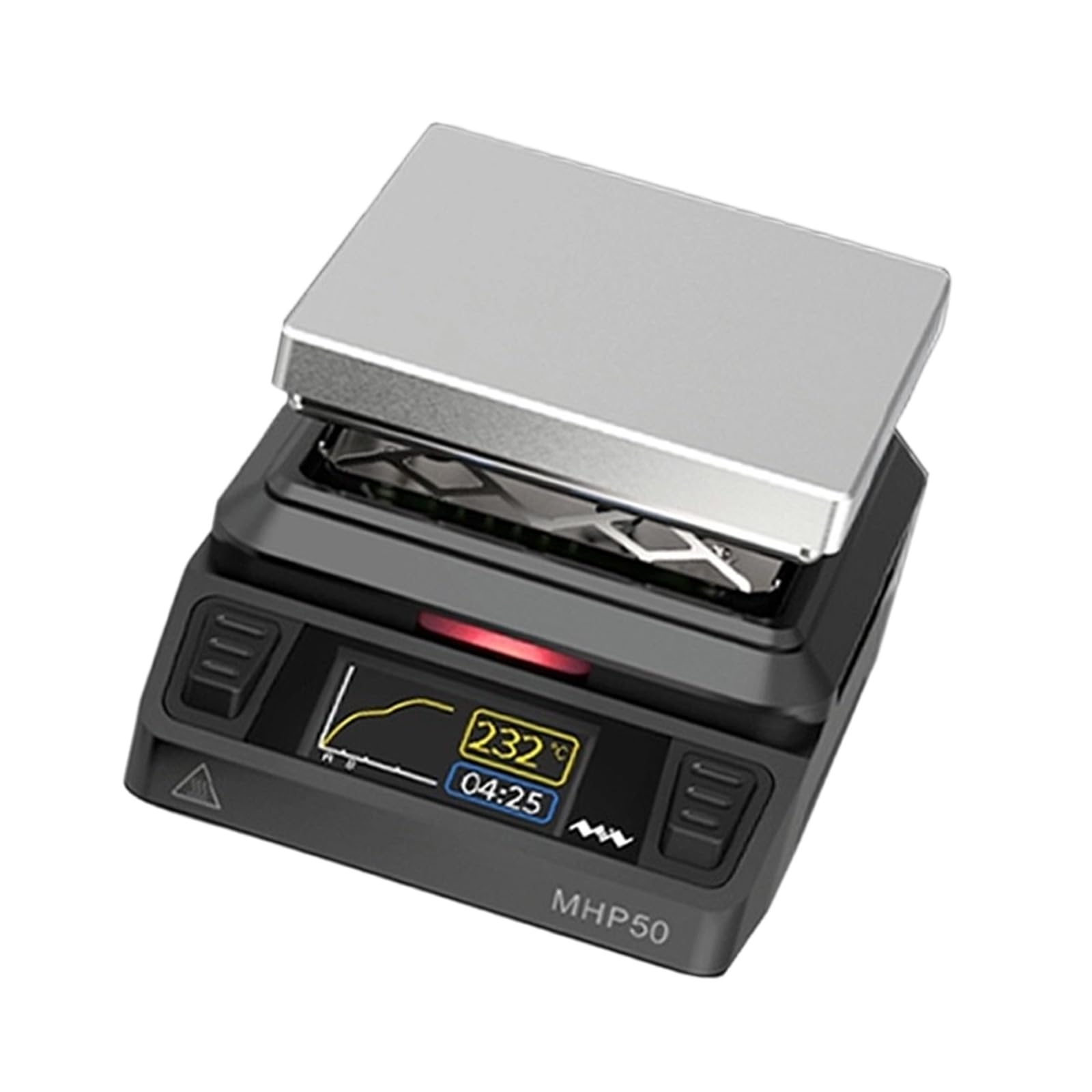 MHP50 Small Hot Plate Preheater Aluminum Alloy Brass Plates with Temperature Control for Electronic Components Repairs Compact Hot Plate Preheater with LCD Display