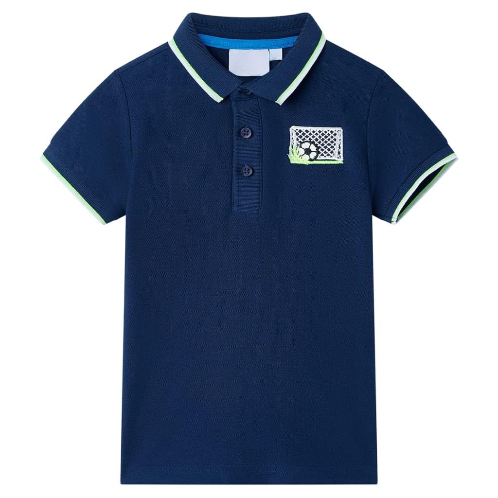 vidaXL Kids' Polo Shirt School Children T Shirts Plain Summer Tank Top Tees Navy 128