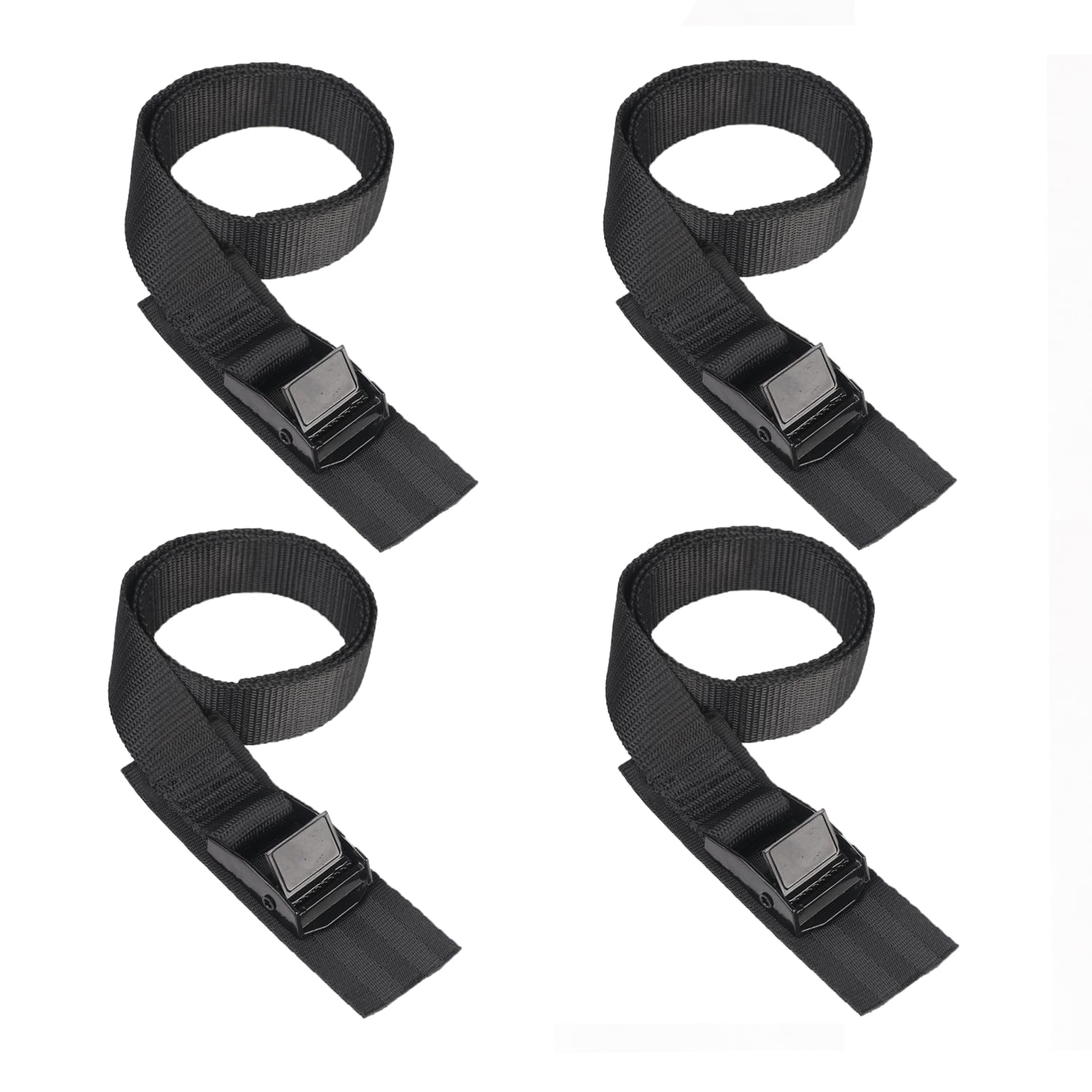 MAGARROW Lashing Straps with Cam Buckle Black (All Black (4-Pack), 2 Feet)