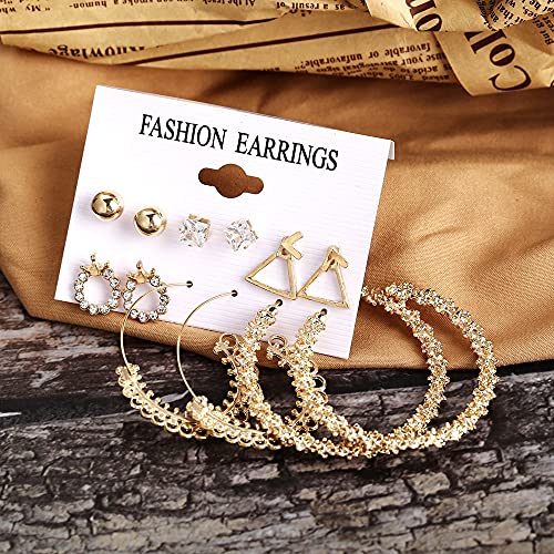 Image of Shining Diva Fashion Stylish Pairs Metal Earrings for Women and Girls
