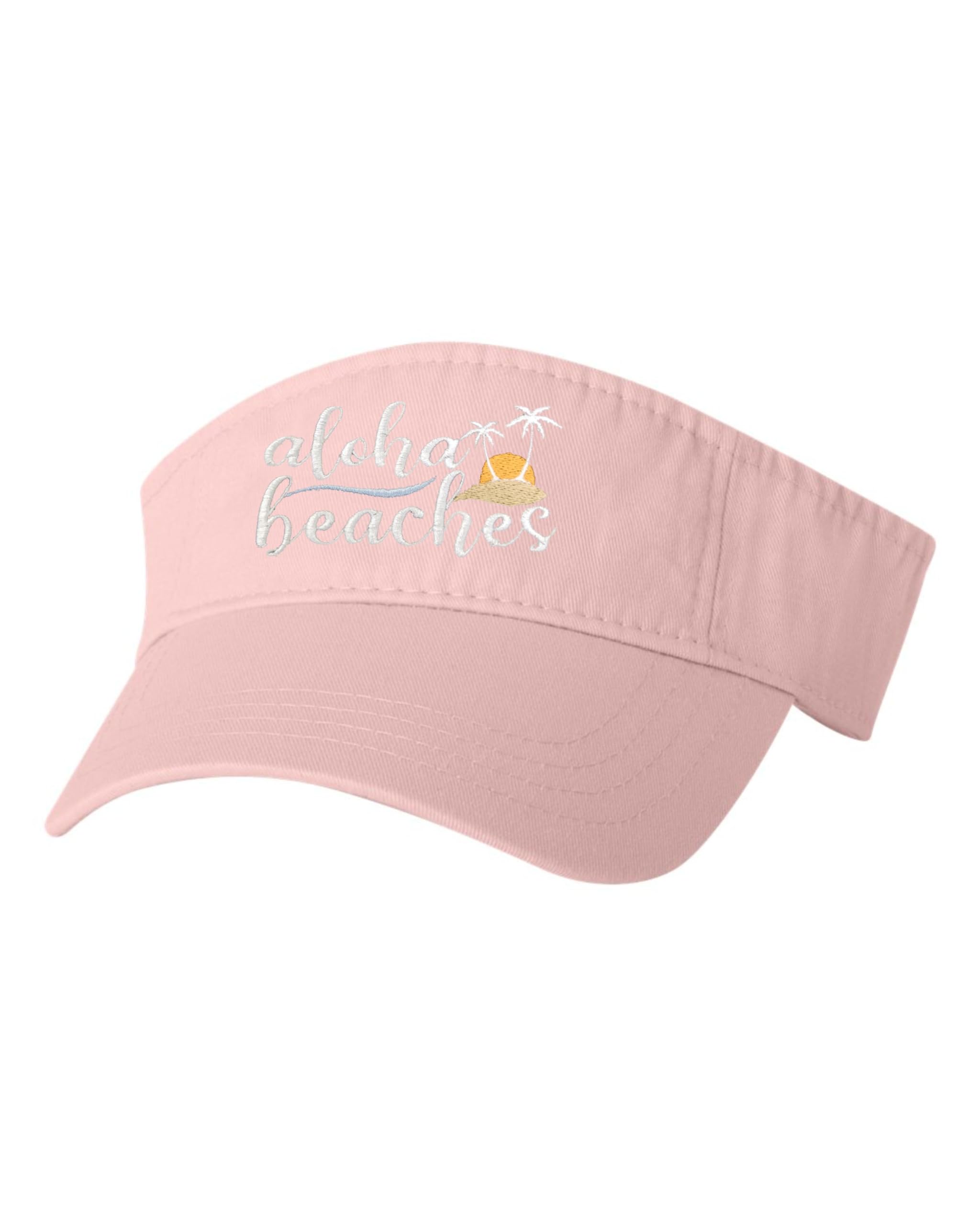 One Size Pink Visor Aloha Beaches Embroidered Visor Dad Hat