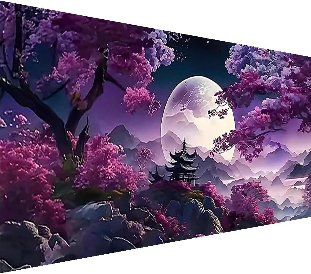 BOHADIY 5D Large Diamond Art Painting,Moon Diamond Painting Kits for Adults,DIY Full Drill Mountain Crystal Rhinestone Arts and Crafts,Tree Gem Art Painting with Diamond Home Wall Decor27.5 X 15.7inch