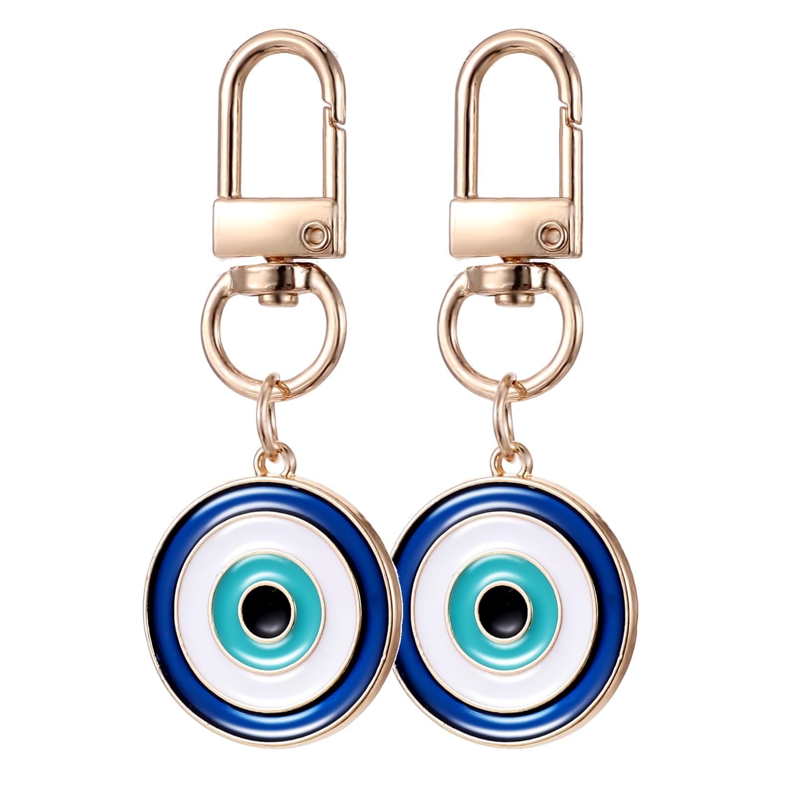 Tucnoeu Heart Evil Eye Keychain 2Pcs Cute Keychain for Women Colourful Luck Evil Eye Charms Key Chain