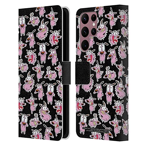 Étui portefeuille Courage the Cowardly Dog en cuir pour Samsung Galaxy S22 Ultra 5G