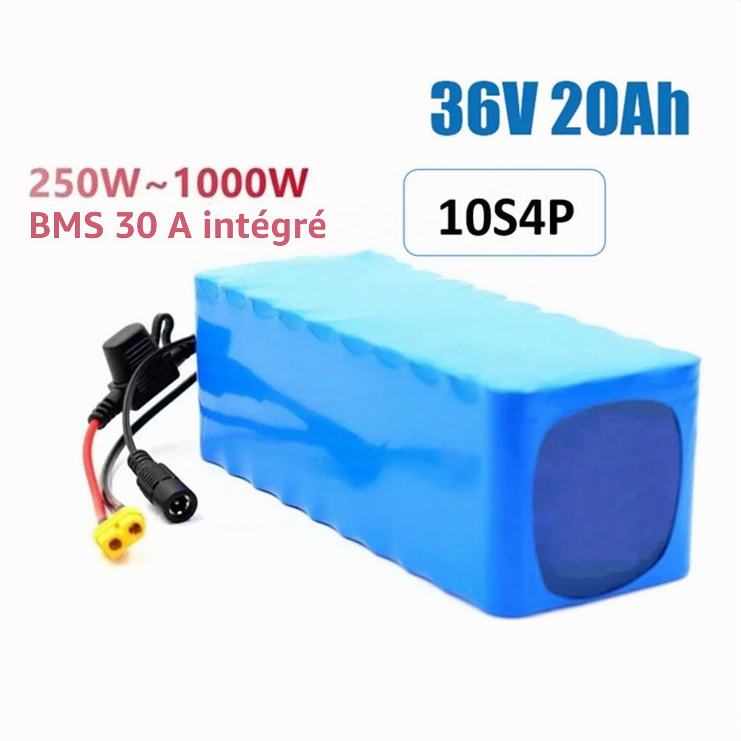 Batterie Lithium 36V 20Ah Ebike Batterie Lithium-ION 10S4P pour vélo électrique avec Chargeur pour Moteur 500W 750W 1000W avec BMS 30A Et Chargeur